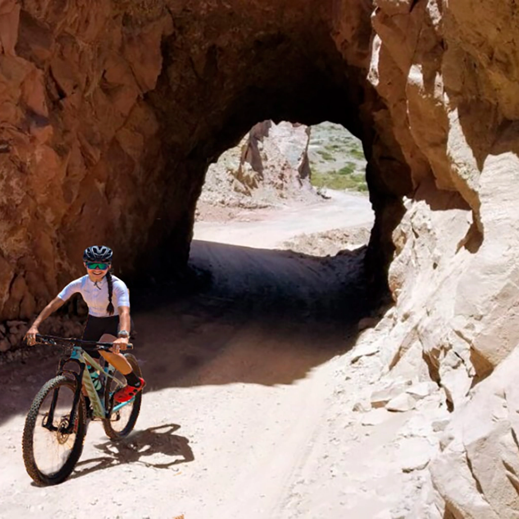 biking down river La Paz - Bolivia